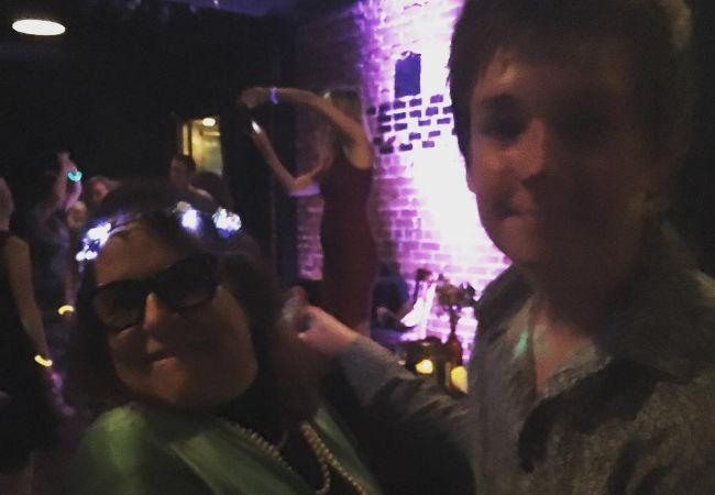 A picture of Julie Landfield with her grandson, Orson Bridges. 